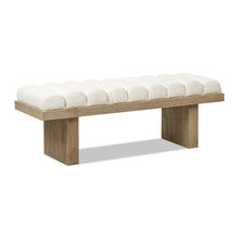 Load image into Gallery viewer, Bella - Upholstered Modern Accent Bench - Ivory White
