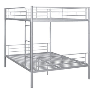 Full Over Full Metal Bunk Bed, Sliver