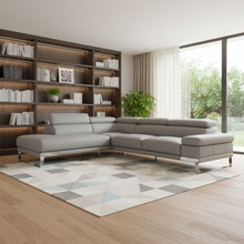 Load image into Gallery viewer, Top Grain Leather L Shaped Two Piece Sofa Chaise Sectional - Gray
