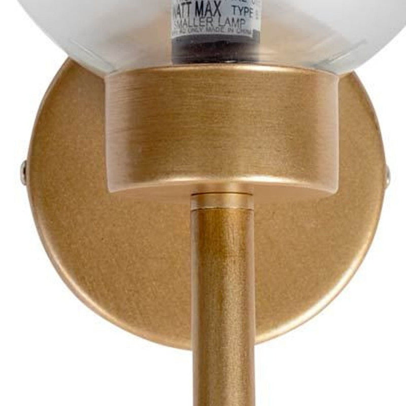 12'' Metal Glass Corner Wall Light - Gold