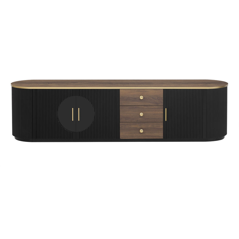 Modern Minimalist TV Stand For TVs Up To 80" With 3 Drawers And 1 Shelf