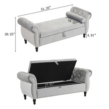 Load image into Gallery viewer, Luxurious Velvet Multifunctional Storage Ottoman Bench With Pillow
