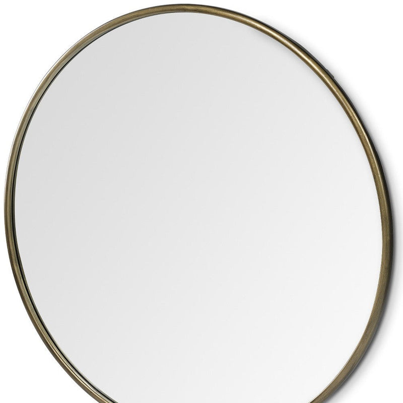 47" Round Metal Framed Accent Mirror - Gold