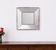 Load image into Gallery viewer, 12" Square Wall Mounted Vintage Style Glass Frame Accent Mirror - Pearl Silver
