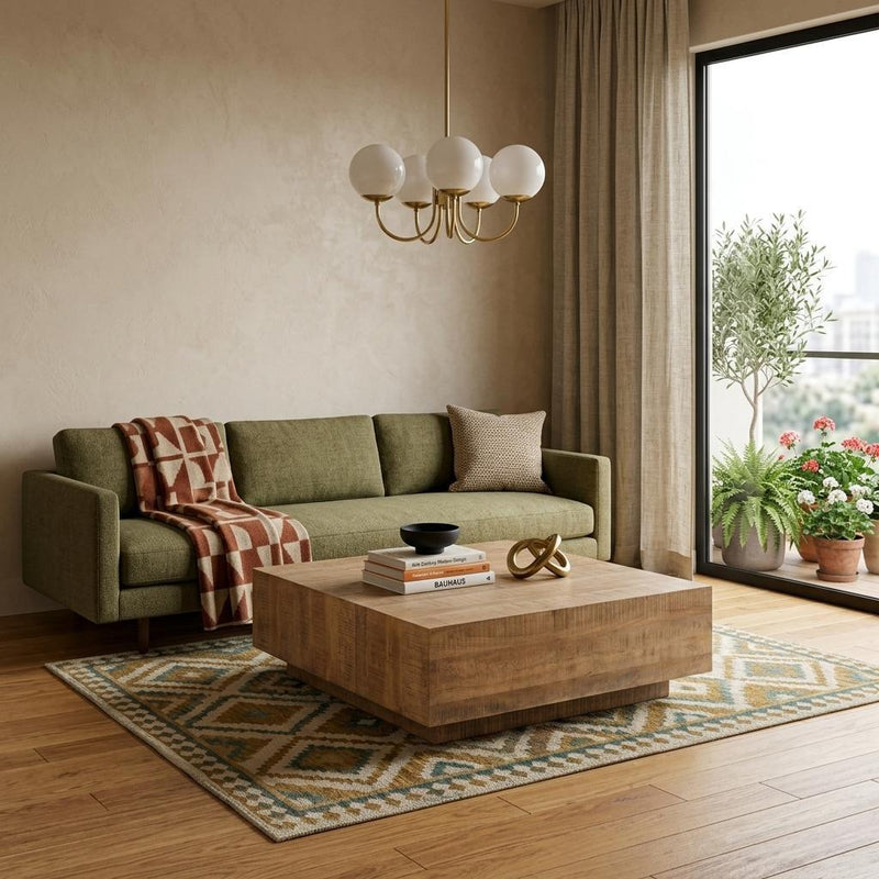 Square Block Coffee Table (727823) - Brown