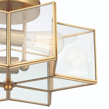 Load image into Gallery viewer, Unique Statement Two Light Metal Dimmable Flush Chandelier - Brass

