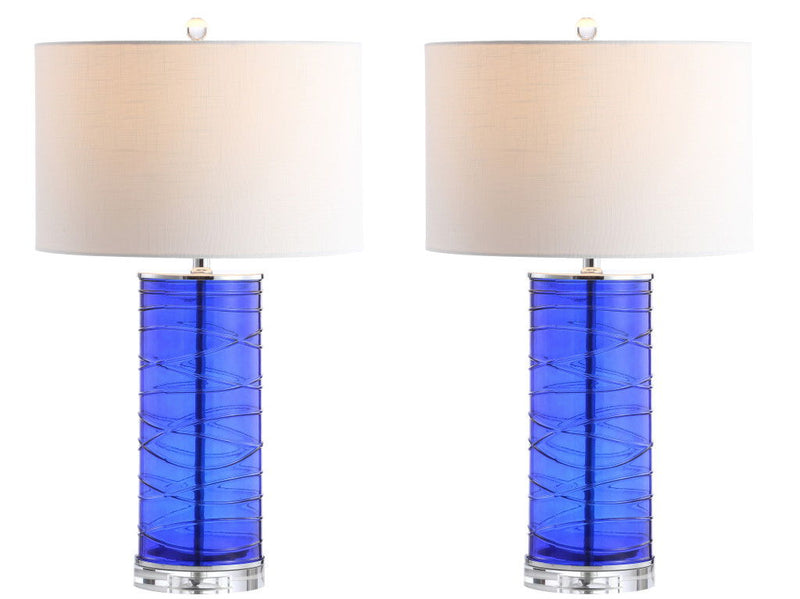 Novelty Table Lamps With Globe Shades (Set of 2) - Cobalt