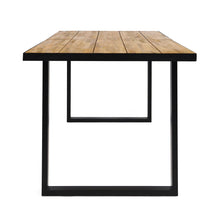 Load image into Gallery viewer, Outdoor Dining Table With U Shape Legs And Slat Top Table - Teak
