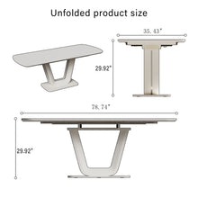 Load image into Gallery viewer, Modern Industrial Style Expandable Dining Table With U Shaped Legs - Antique Gray White
