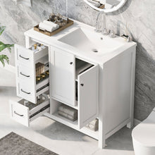 Load image into Gallery viewer, Bathroom Vanity With Sink Top, Bathroom Vanity Cabinet With 2 Doors And 2 Drawers, Open Shelf
