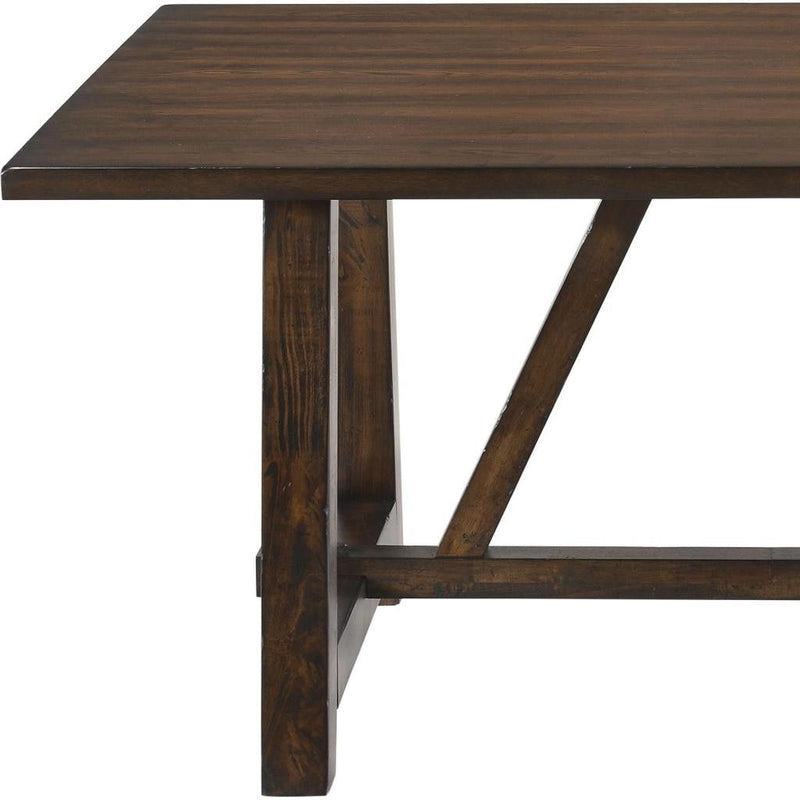72" Wood Trestle Base Dining Table - Oak