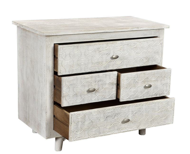 Four Drawer Nightstand - White