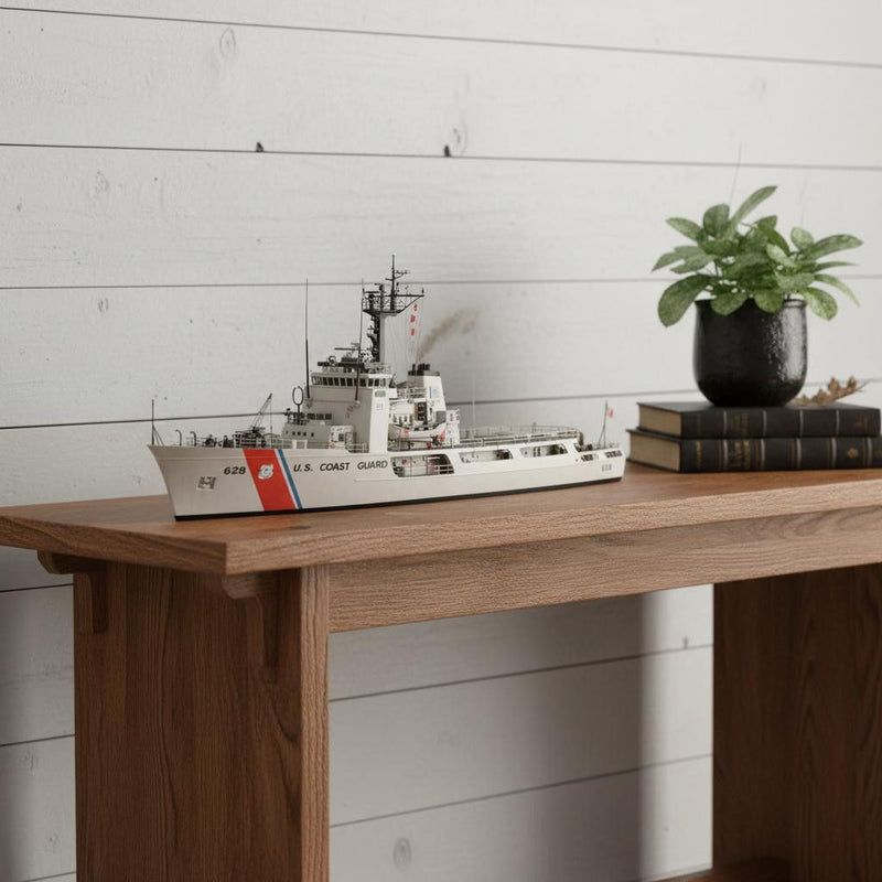 Hand Painted Model Boat (624410) - White