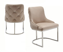 Load image into Gallery viewer, Tufted And Upholstered Velvet Dining Room Side Chairs (Set of 2) - Beige
