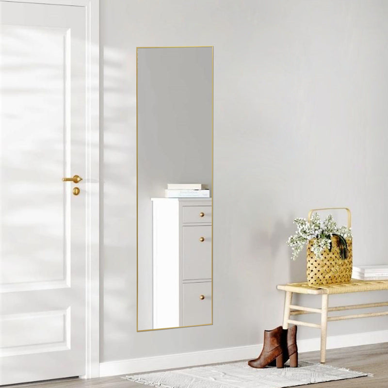 59" Aluminum Arch Freestanding Framed Standing Mirror - Gold