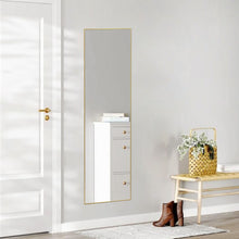 Load image into Gallery viewer, 59" Aluminum Arch Freestanding Framed Standing Mirror - Gold
