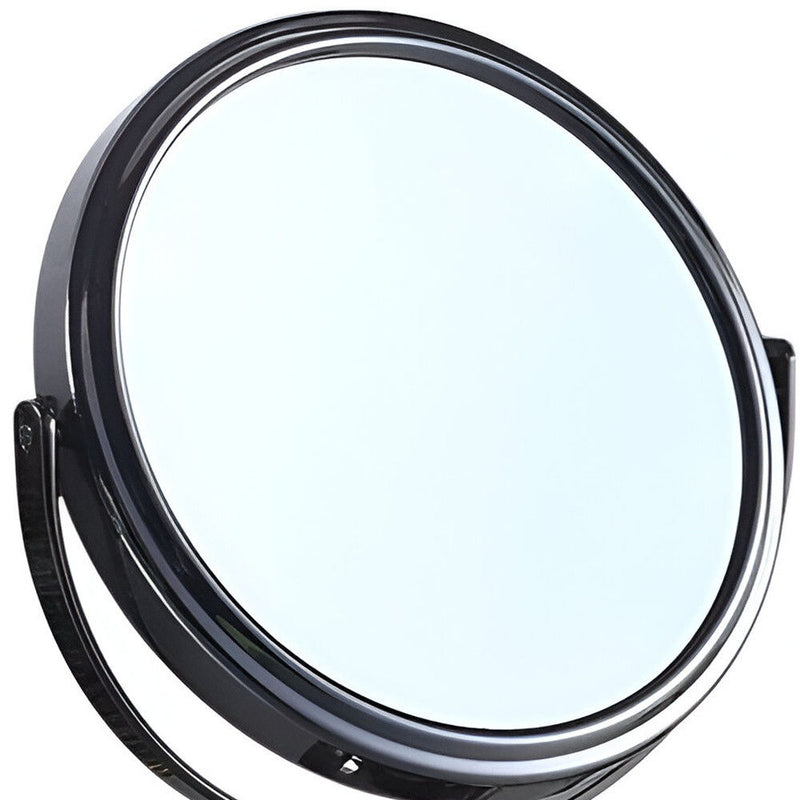 9" Round Framed Makeup Shaving Tabletop Mirror - Black