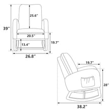 Load image into Gallery viewer, Modern Accent Rocker Armchair With Side Pocket, Upholstered High Back
