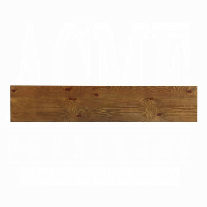 Solid And Manufactured Wood Floor Shelf Console Table With Shelves - Oak