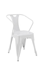 Load image into Gallery viewer, Metal Partially Open Back Dining Arm Chairs (Set of 4) - White
