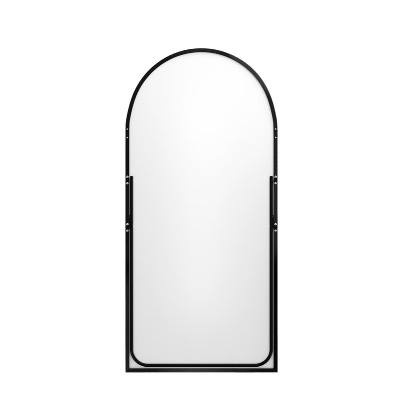 Aluminum Arch Wall Mounted Leaning And Freestanding Framed Full Length Mirror - Black