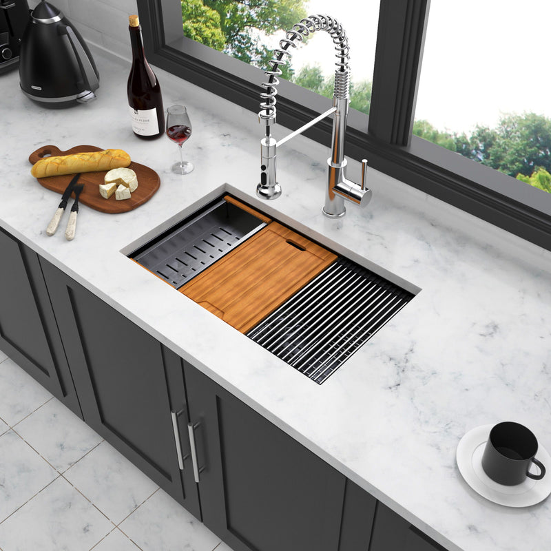 Workstation Kitchen Sink, Single Bowl Undermount