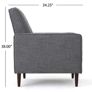 Mid-Century Modern Recliner With Button Tufted Waffle Stitch