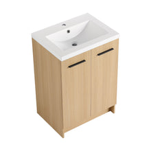 Load image into Gallery viewer, Floating Bathroom Vanity With Sink, Wall Mounted Double Door Storage
