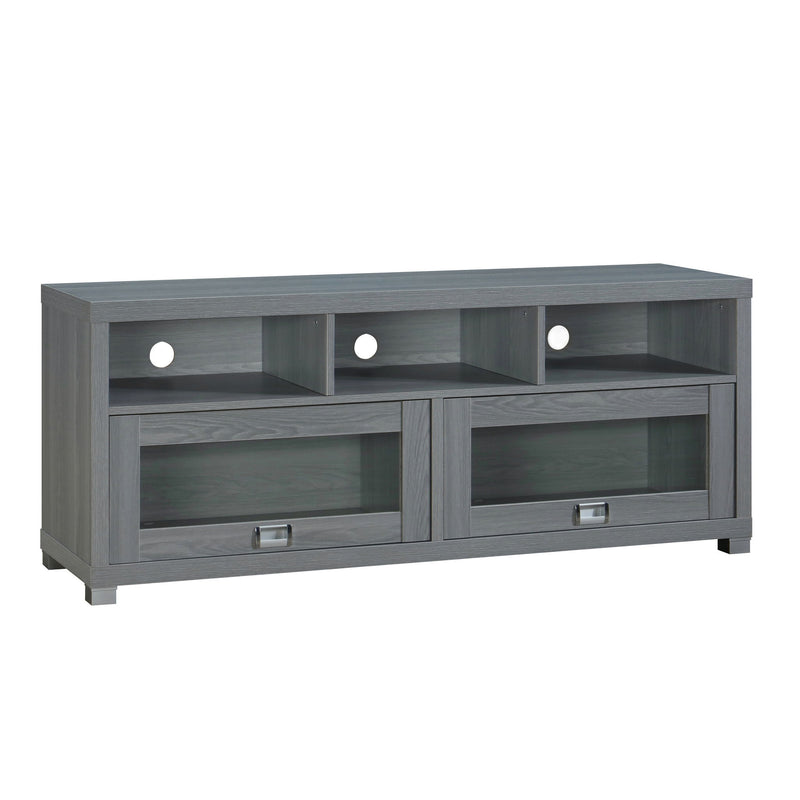 Wood Enclosed Open Storage TV Stand (724157) - Gray