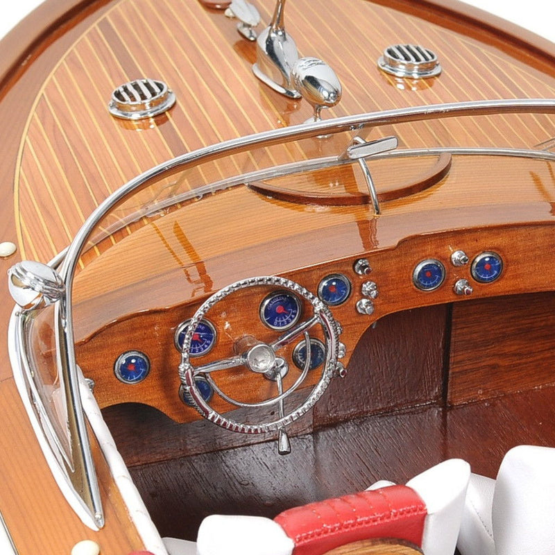 Hand Painted Riva Aquarama Speedboat Exclusive Display Case Edition Model Boat - Aqua