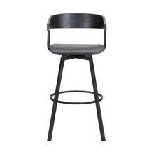 Load image into Gallery viewer, Faux Leather With Metal Swivel Counter Height Bar Chair - Gray And Black
