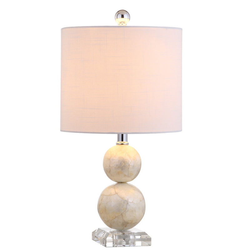 19" Globe Table Lamp With Drum Shade - White