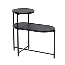 Load image into Gallery viewer, Round Coffee Table With Storage Tray 2 Tier Oval End Tables Wooden Small Side Table For Living Room
