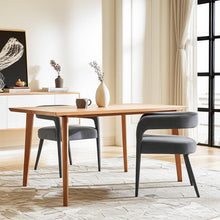 Load image into Gallery viewer, Upholstered Linen Open Back Dining Side Chairs (Set of 2) - Dark Gray
