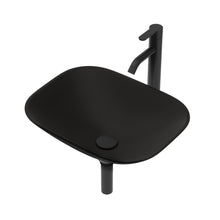 Load image into Gallery viewer, Artistic Tempered Glass Vessel Sink With Faucet And Pop Up Drain - Matte Black
