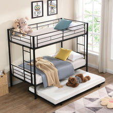 Load image into Gallery viewer, METAL Bunk Bed with trundle  Black
