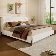 Load image into Gallery viewer, Queen Size Elegant Terry Upholstered Bed - White
