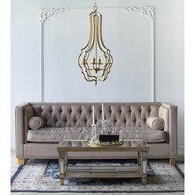 Load image into Gallery viewer, 4 Light Chandelier, Hanging Light Fixture With Adjustable Chain For Kitchen, Bulb Not Included - Gold
