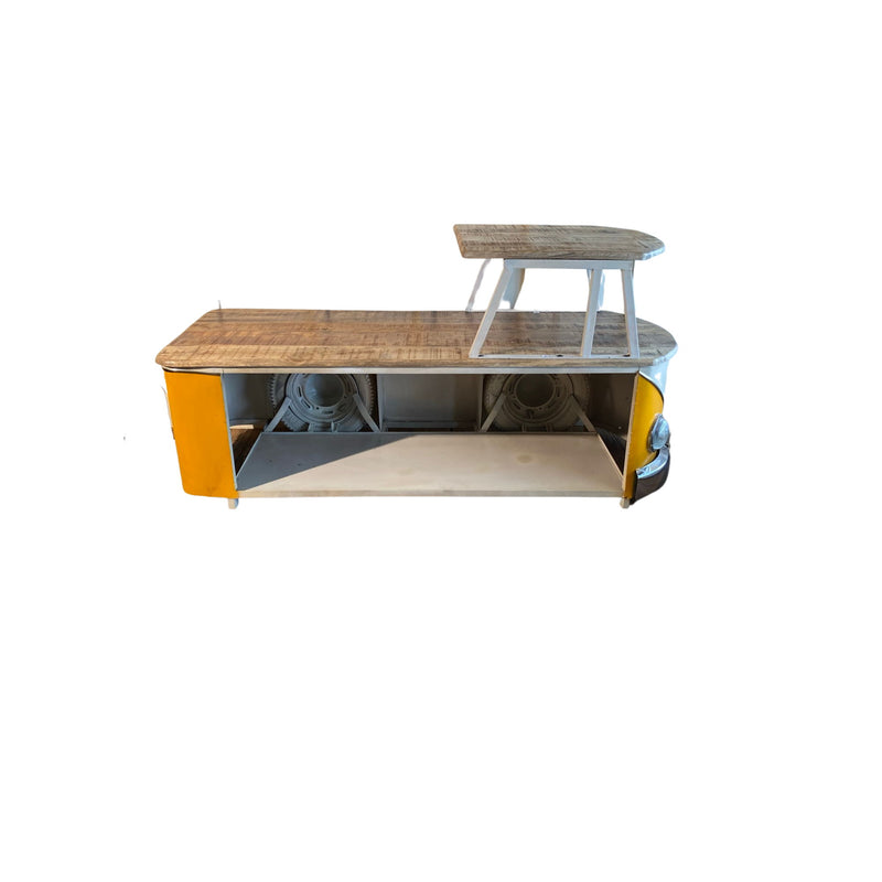 Rustic Peace Van Coffee Table - Natural And Yellow