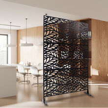 Load image into Gallery viewer, Outdoor &amp; Indoor Privacy Screen Metal Privacy Screen, Freestanding Decorative Privacy Screen For Deck Balcony Patio - Black
