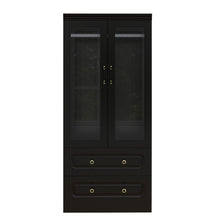 Load image into Gallery viewer, 71" Wood Two Door Two Drawer Combo Dresser - Black

