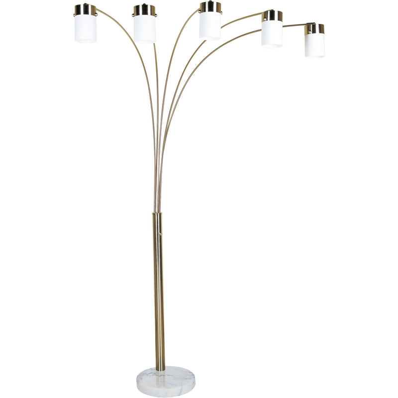 Five Metal Floor Lamp - Light Gold