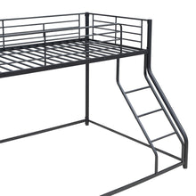 Load image into Gallery viewer, Metal Floor Bunk Bed, Twin XL over Queen, Black
