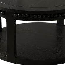 Load image into Gallery viewer, Floor Shelf Beaded Round Coffee Table - Black
