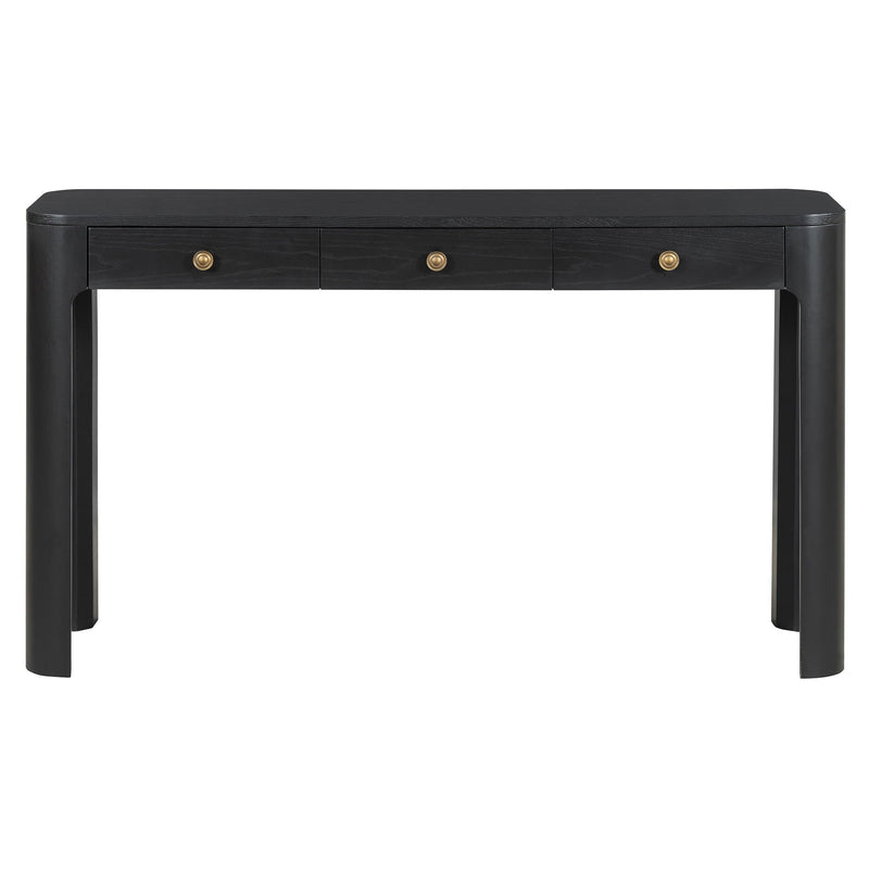 Console Table With Three Drawers - Black