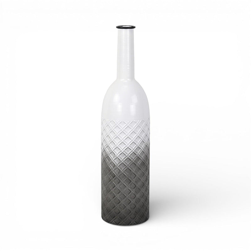 Ombre Cylinder Floor Vase (743364) - White / Gray