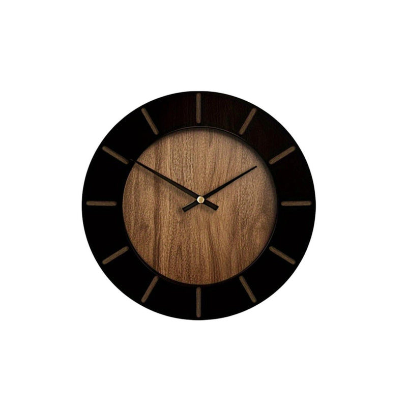Silent Analog Round Wall Clock (691650) - Brown