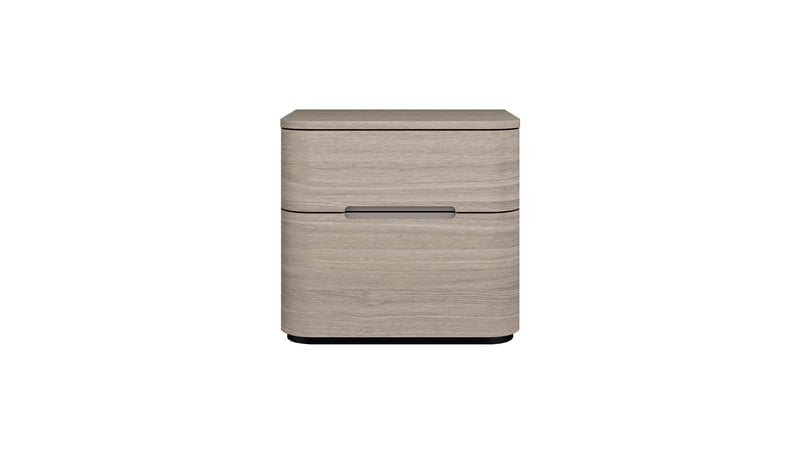 Wood Two Drawer Nightstand (719563) - Beige