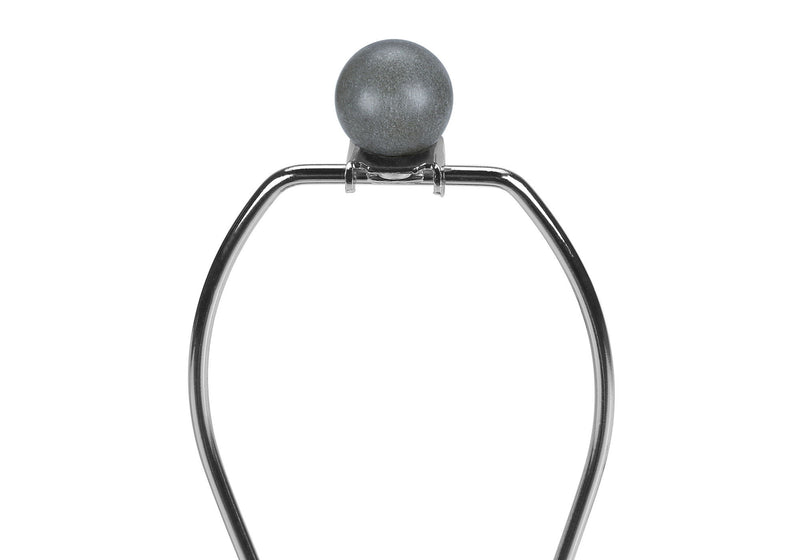 Concrete Urn Table Lamp With Beige Drum Shade - Gray