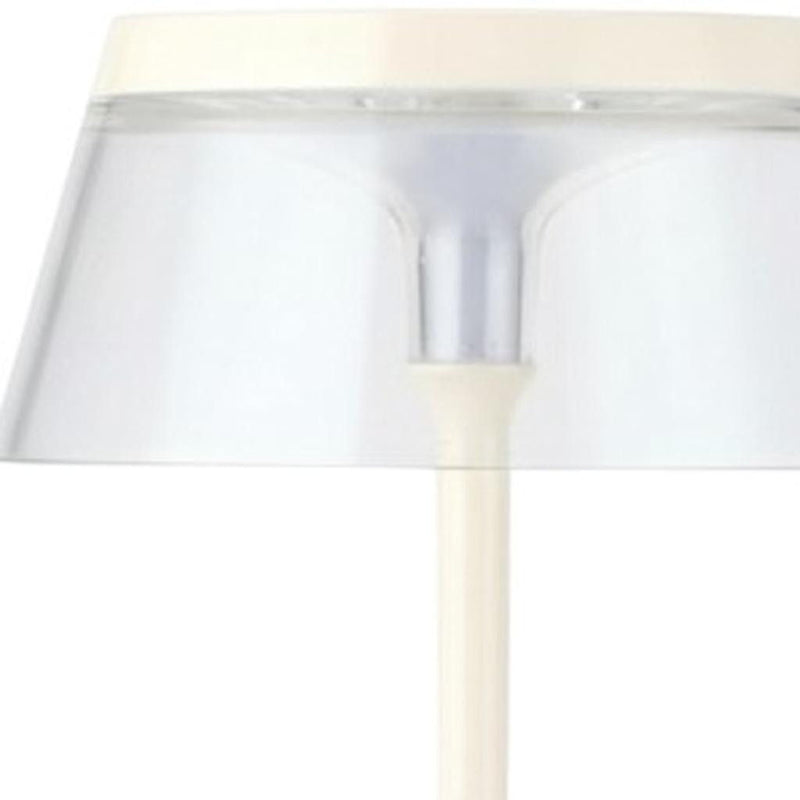 Geometric Modern Industrial Battery Operated Desk Lamp - White